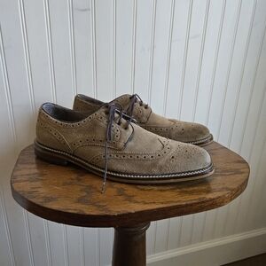 Joseph Abboud Tan Suede Leather Frederik Derby Dress Shoes